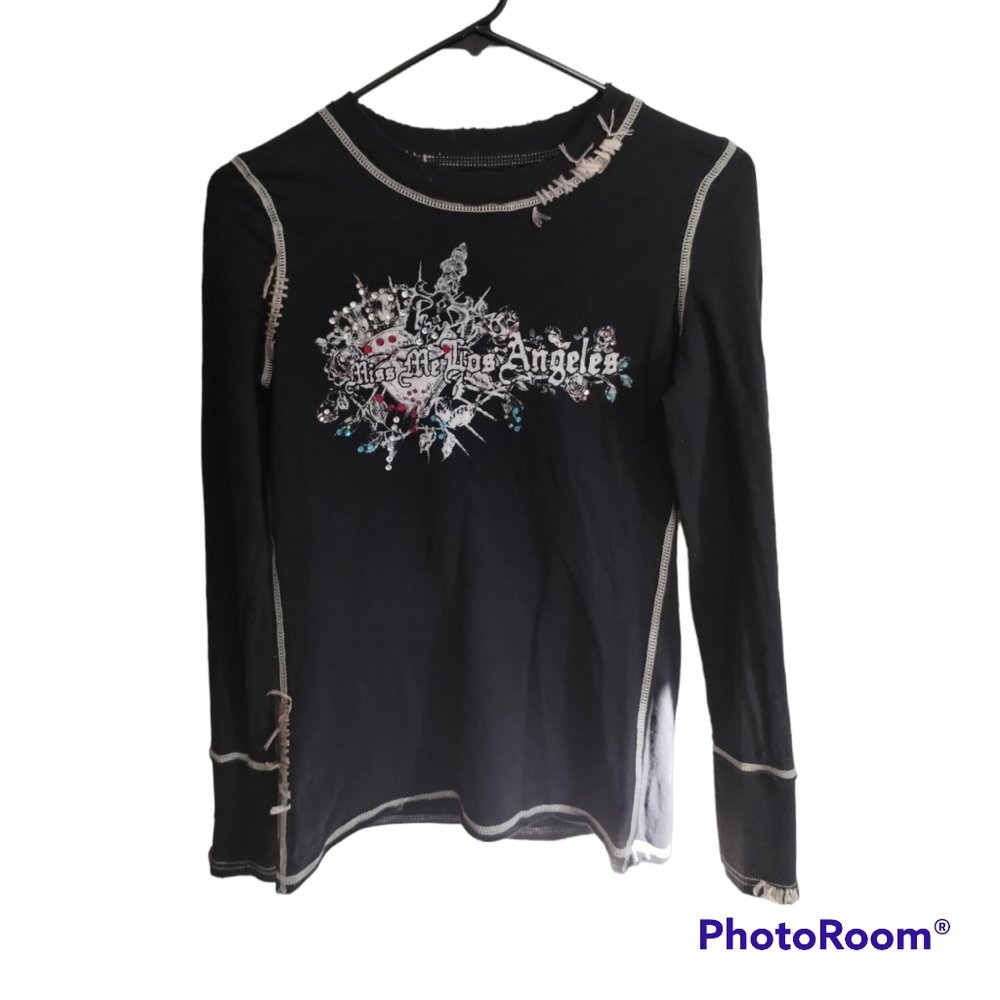 Miss Me Jeans Y2K Long Sleeve Top